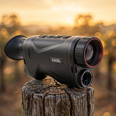 Hikmicro Condor CH35L on top of a Vineyard / Orchard Post