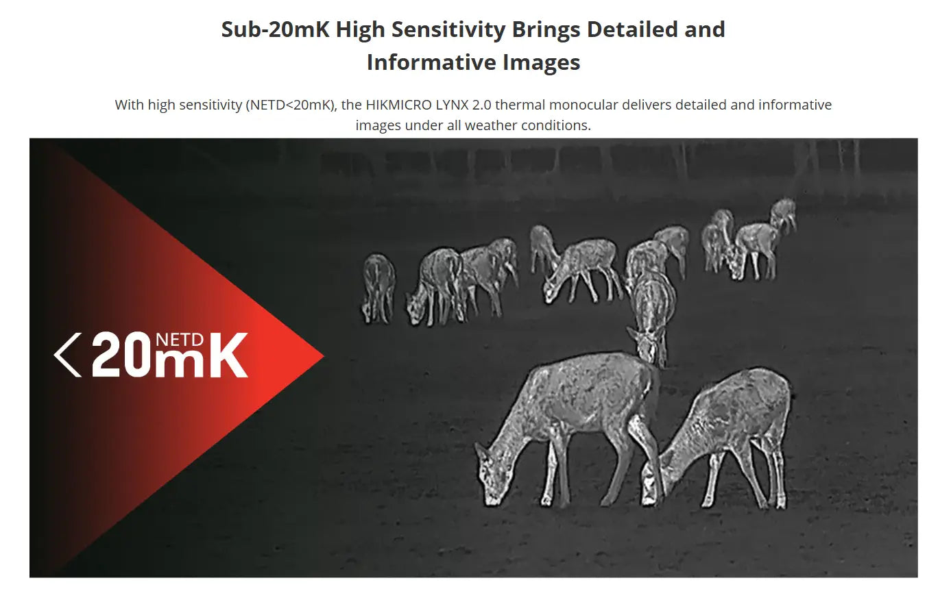 Hikmicro Lynx 2.0 LH15 Thermal Monocular Thermal Sensitivity Features