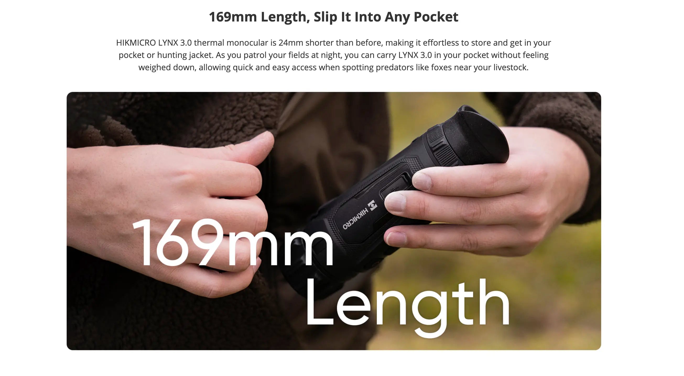 Hikmicro Lynx LE10 3.0 Thermal Monocular 169mm Length