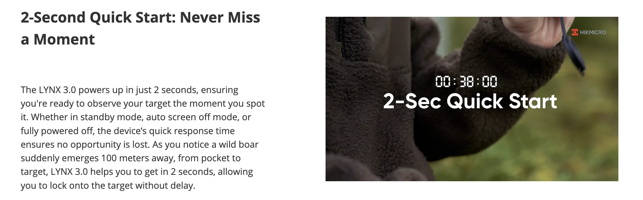 Hikmicro Lynx LH15 3.0 Thermal Monocular 2 Sec Quick Start