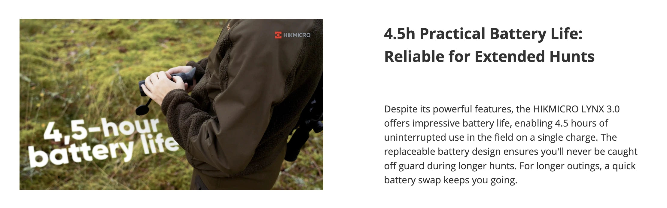 Hikmicro Lynx LH19 3.0 Thermal Monocular Practical Battery Life