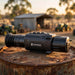 Hikmicro Thunder TH25P 2.0 Thermal Scope on top of an oil drum top