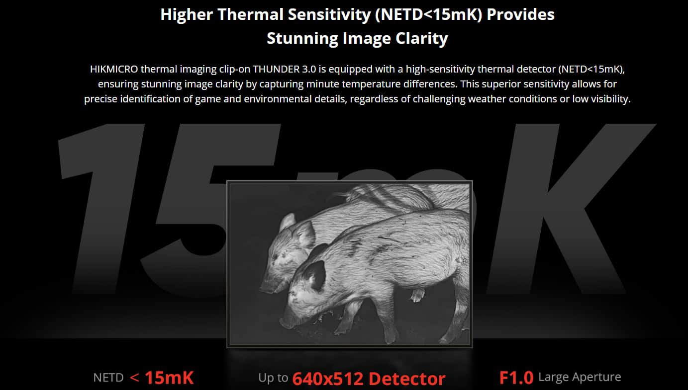 Hikmicro Thunder TQ50C 3.0 Thermal Clip On 640px thermal sensor and 15mK thermal sensitivity