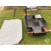 Iron and Fire Camp Oven Pit Marketing Image with Rain Protector