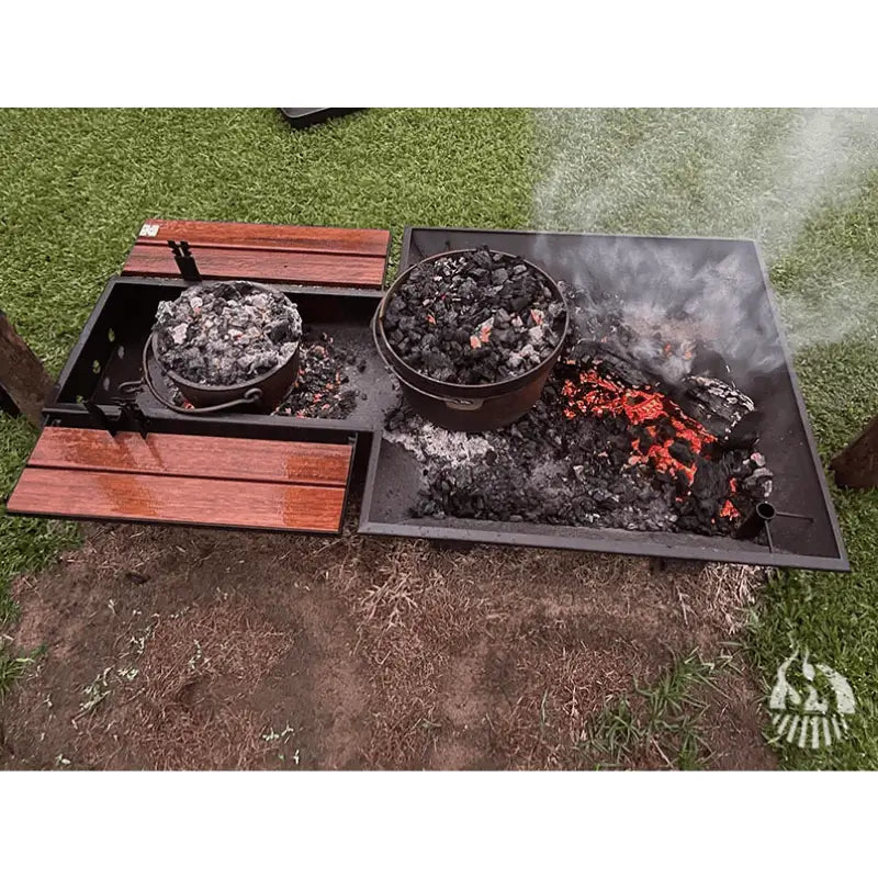 Iron and Fire Extended Camp Oven Pit with Coals 2