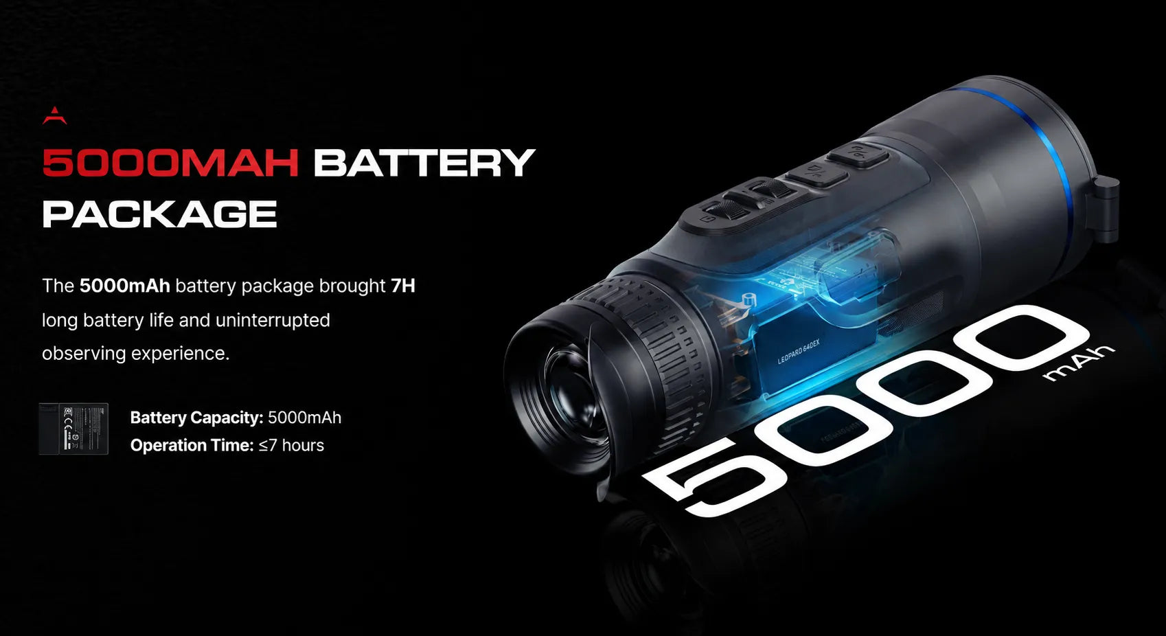 PARD Leopard 640 eX 50mm LRF Thermal Monocular Battery