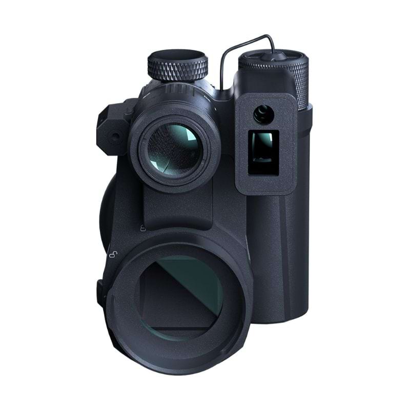 PARD NV007SP2 4K LRF Direct front view of the 20mm objective lens and laser rangefinder