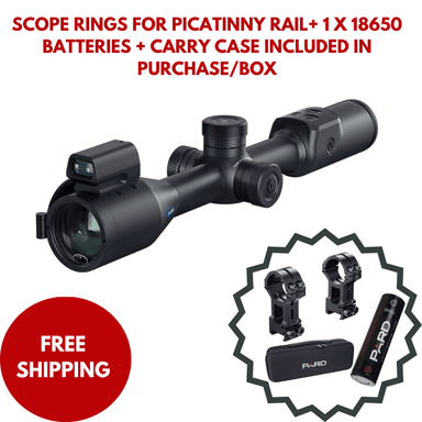 PARD Night Stalker 4K 2.0 70mm Night Vision Scope With Scope Rings for Picatinny Rail+ 1 x 18650 Batteries + Carry Case 