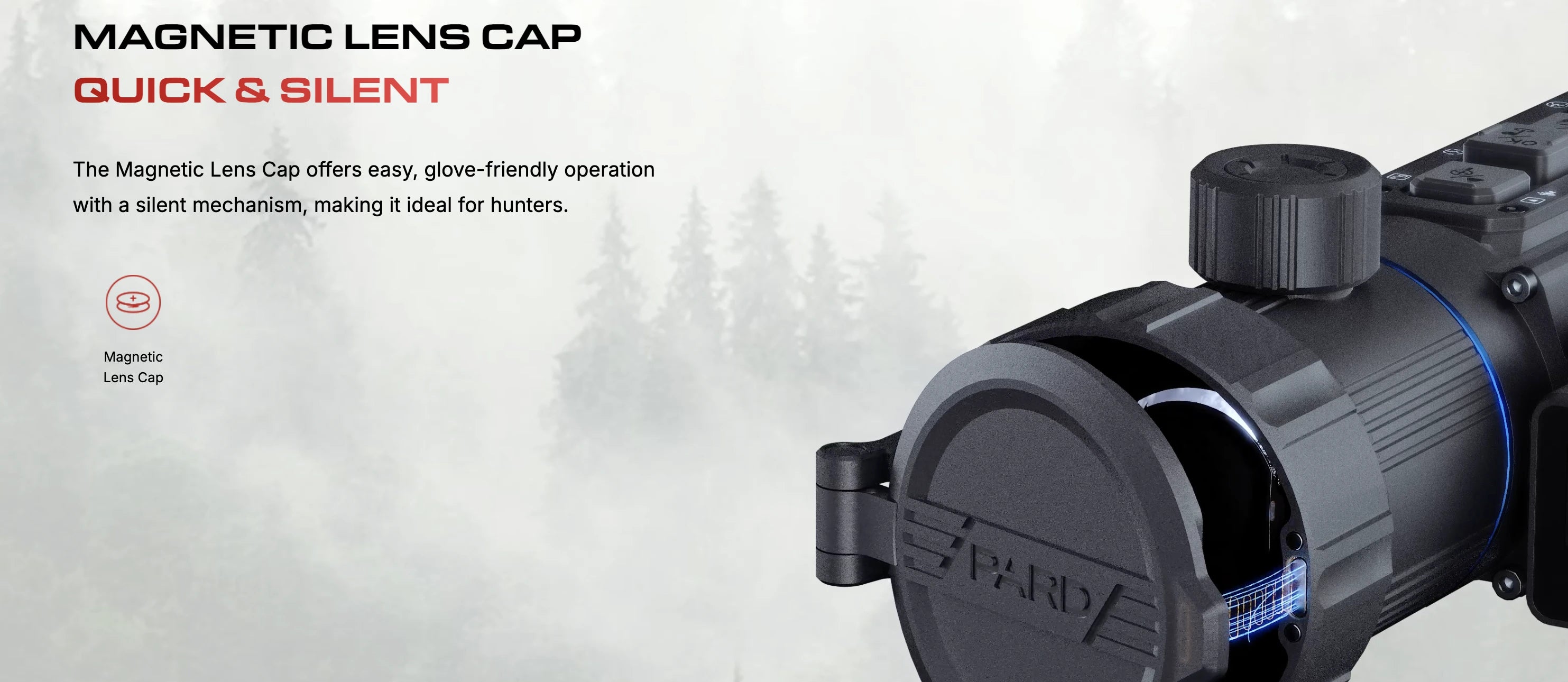 Pard Ocelot 480 50mm with LRF Thermal Riflescope Magnetic Lens Cap