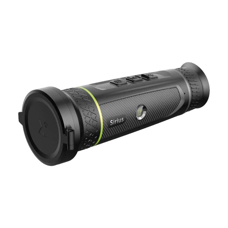Pixfra Sirius S650 LRF Thermal Monocular with cap on