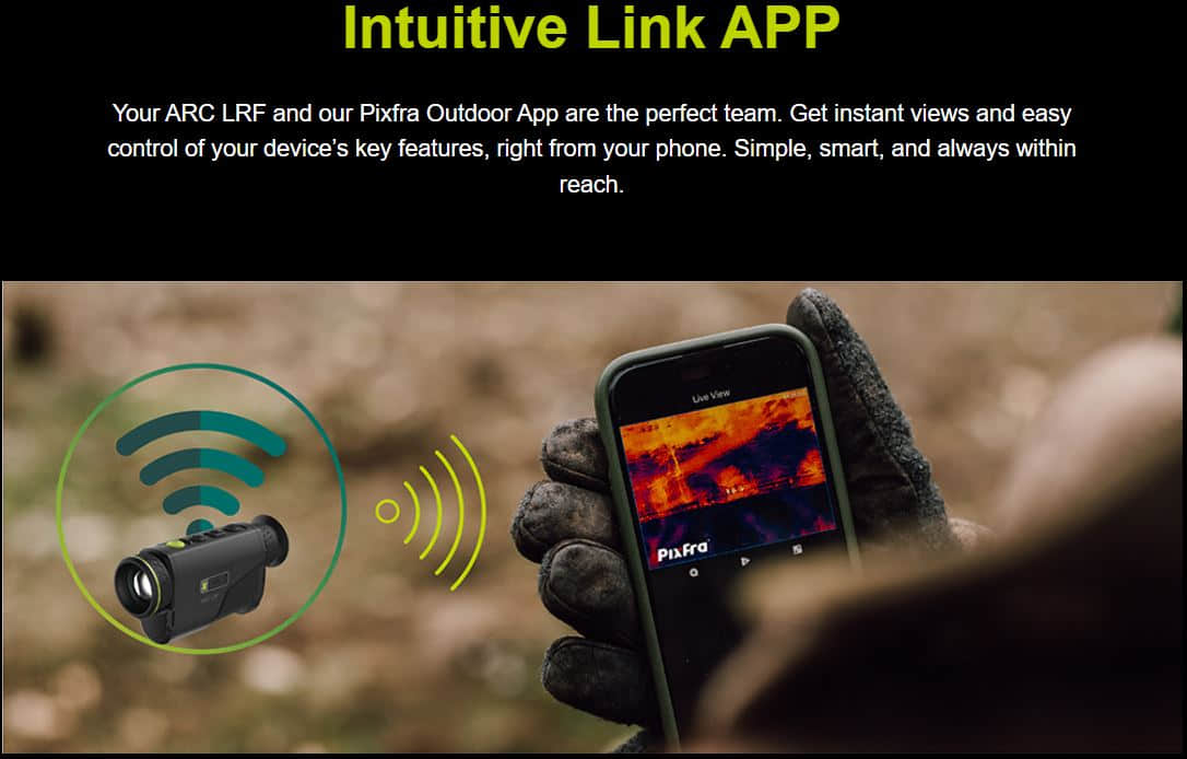 Pixfra Arc A425P LRF Thermal Monocular app connection capabilities