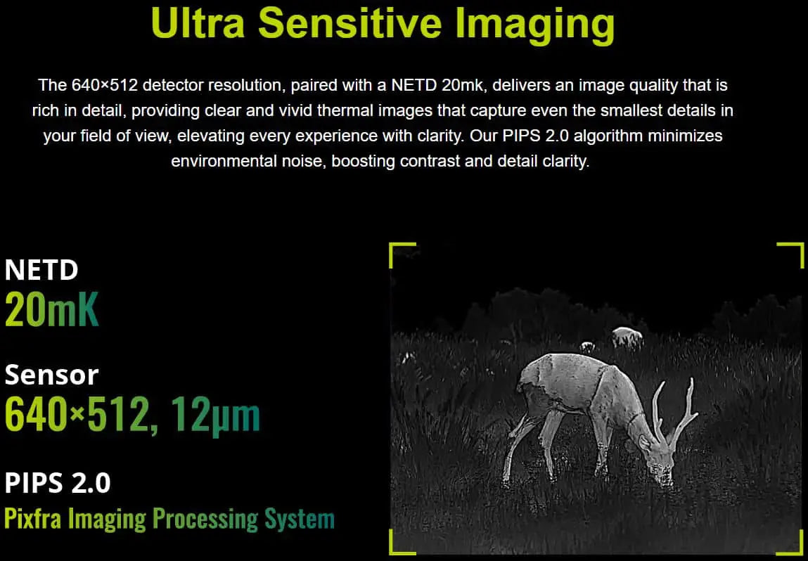 Pixfra Arc A650P LRF Thermal Monocular 640px sensor and sub 20mK sensitivity