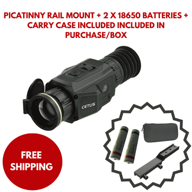 Pixfra CETUS C335 Thermal Scope With Picatinny Rail Mount + 2 x 18650 Batteries + Carry Case