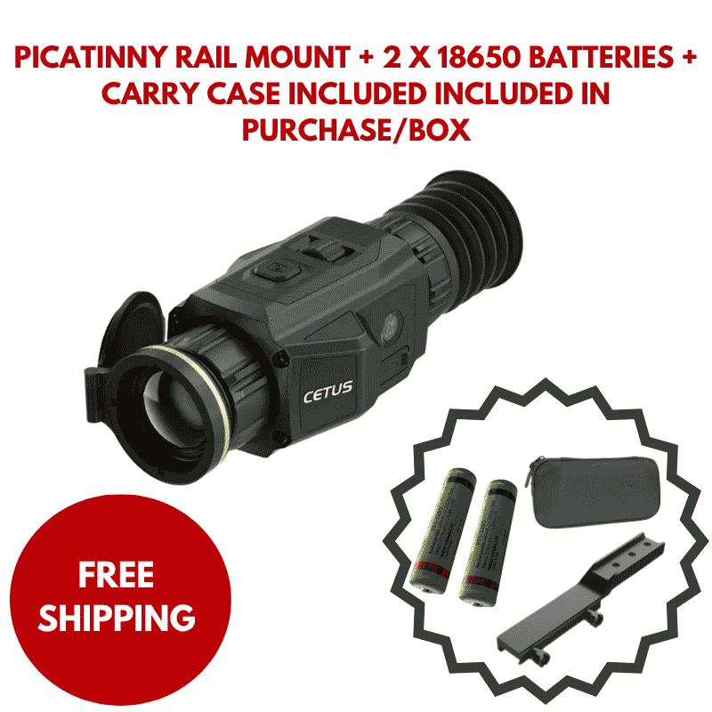 Pixfra CETUS C335 Thermal Scope With Picatinny Rail Mount + 2 x 18650 Batteries + Carry Case