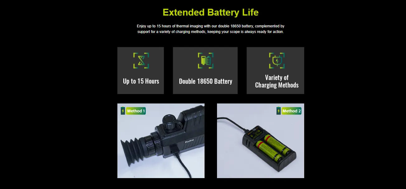 Pixfra CHIRON C650 LRF Thermal Riflescope Extended Battery Life