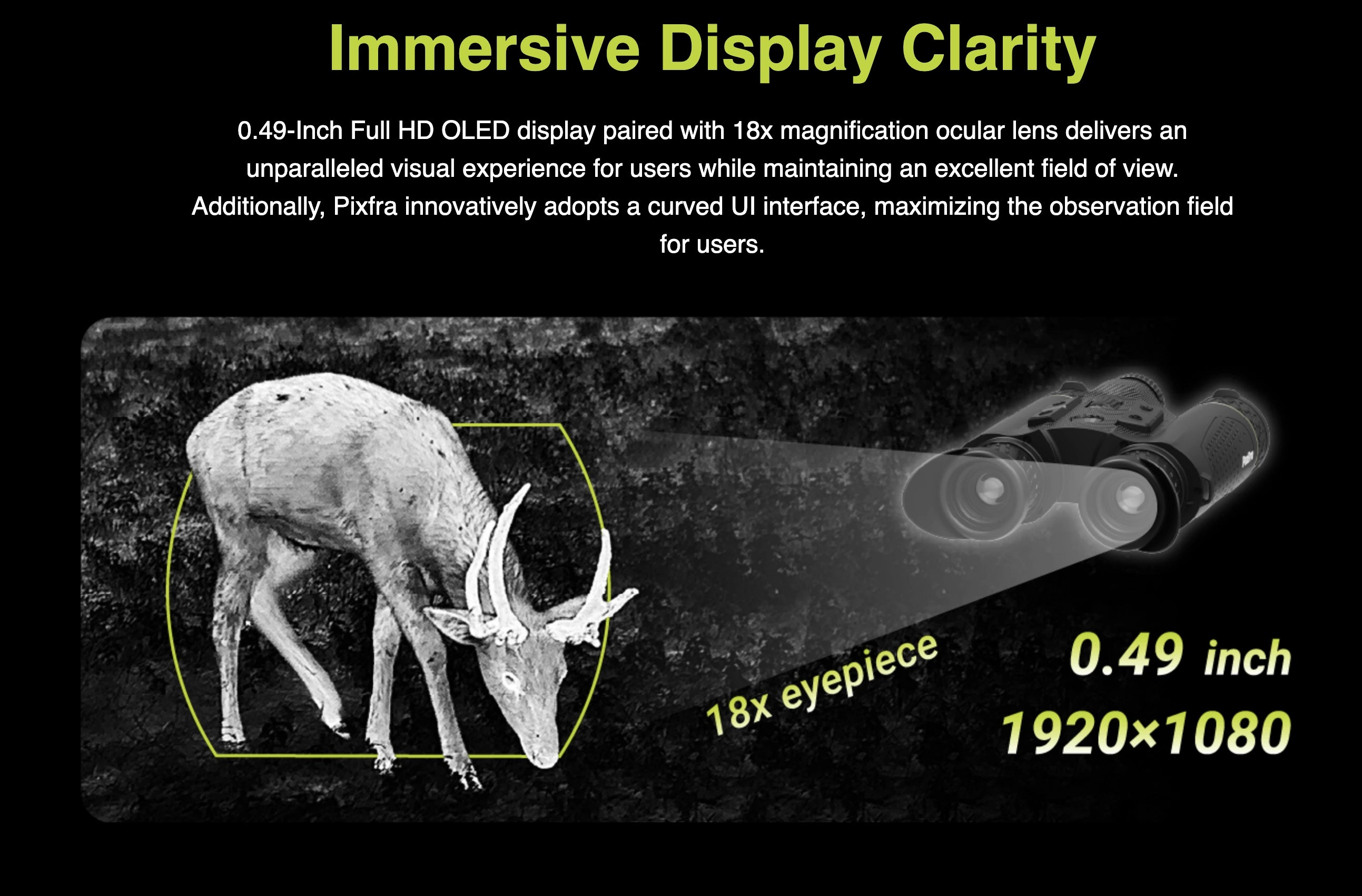 Pixfra Draco Binoculars NV 4K Thermal 35mm Pix 384x288 Dis 1920x1080 Immersive Display Clarity
