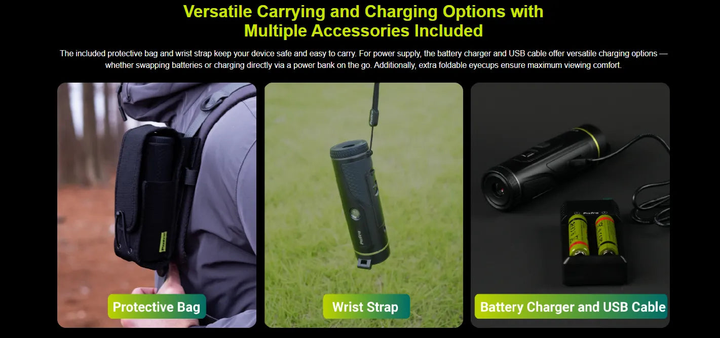 Pixfra Mile 3 M325 Thermal Monocular Multiple Accessories