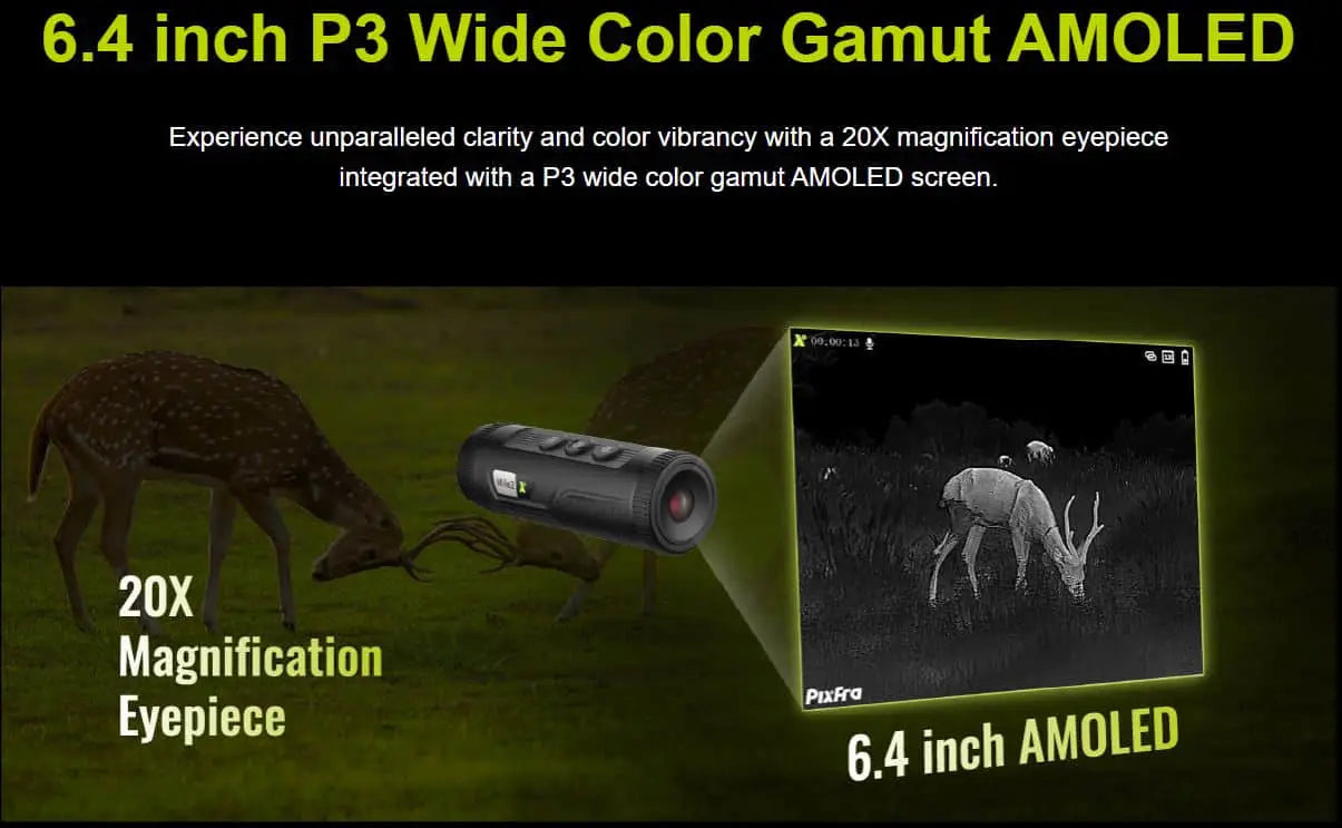 Pixfra Mile M215M Thermal Monocular 6.4 inch AMOLED display