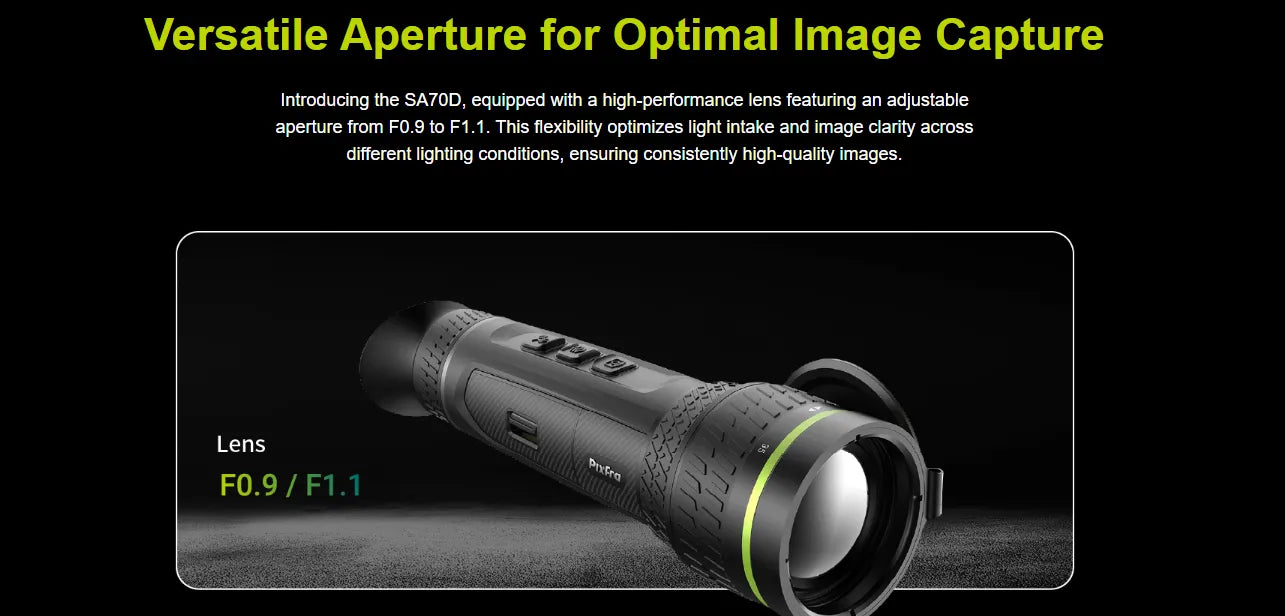 Pixfra SIRIUS HD SA70D (Dual FOV) Thermal Monocular Aperture