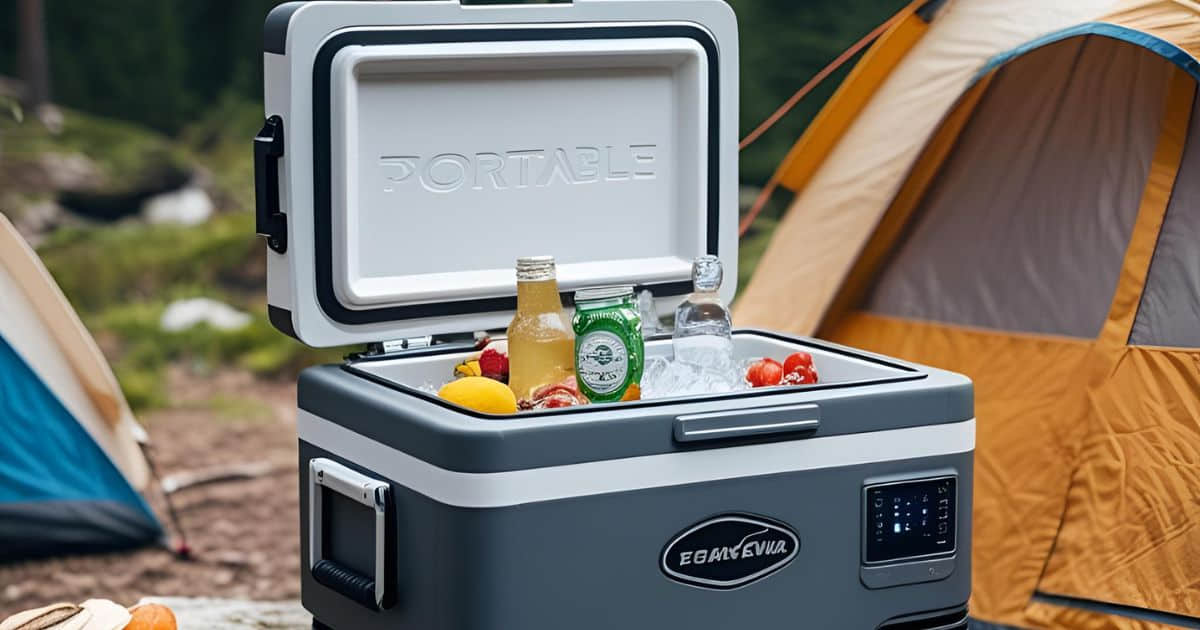 Portable Fridge at Camp Grounds