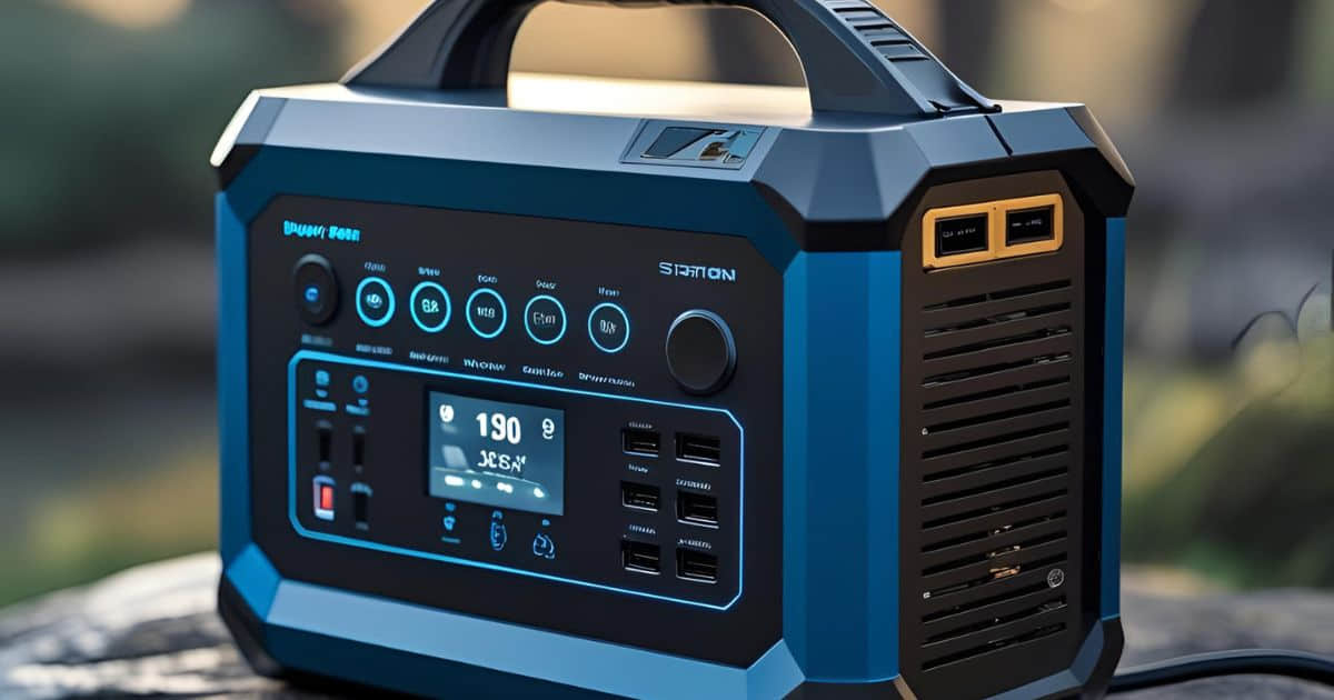Portable Power Staion on Bench Outside