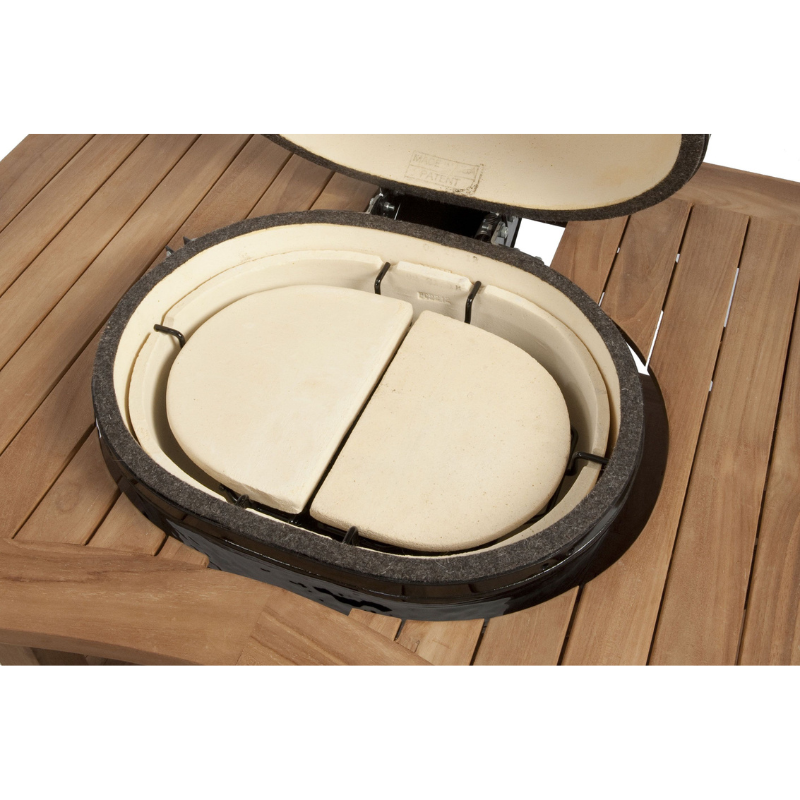 Primo Oval Junior Charcoal All-In-One Grill Heat Delflectors in Grill