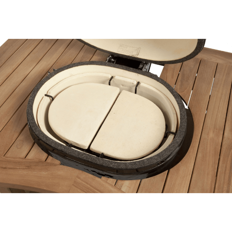 Primo Oval X-Large Charcoal All-In-One Grill Heat Delfectors in Grills