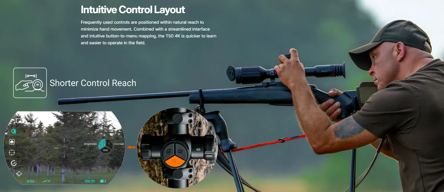 RIX Tourer T50 4K LRF Digital Night Vision Scope Control Layout