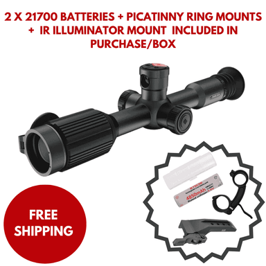 RIX Tourer T50 4K LRF Digital Night Vision Scope With  2 x 21700 batteries + Picatinny Ring Mounts + IR Illuminator Mount