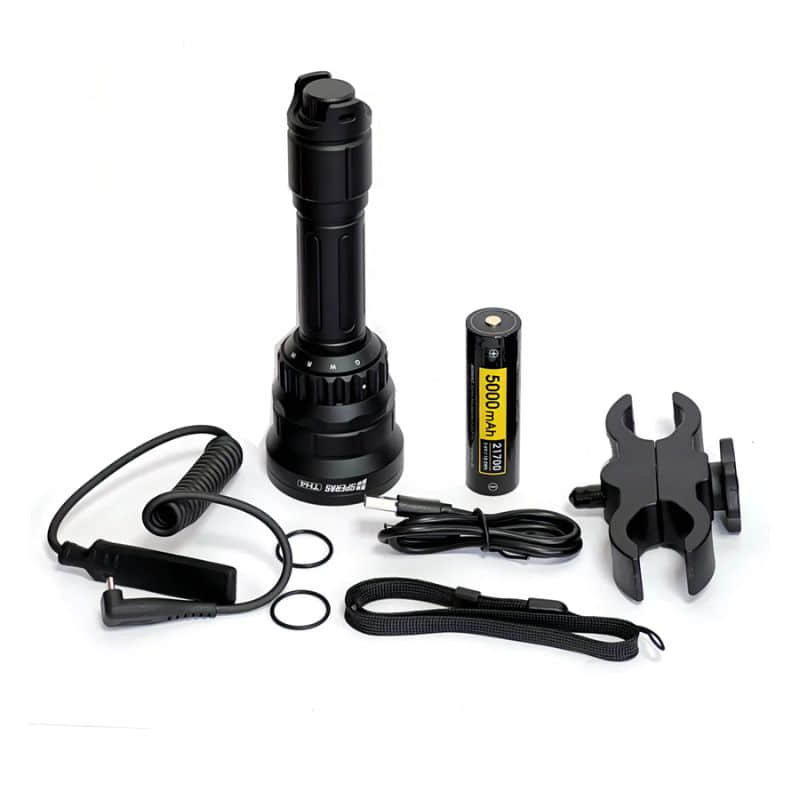 SPERAS TH4 IR KIT Zoomable & Dimmable & Rechargeable 4-in-1 Hunting Flashlight Kit Whats In The Box