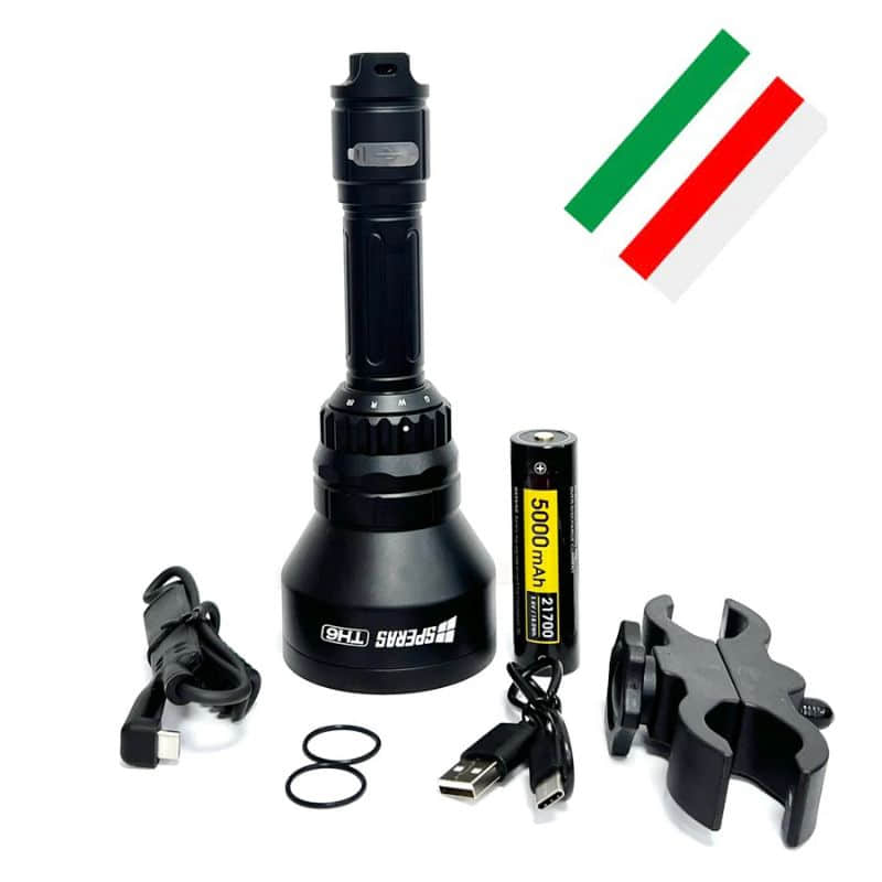 SPERAS TH6 Rechargeable 4-in-1 LED Hunting Flashlight Whats In The Box