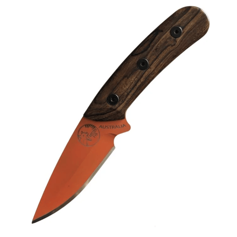 Tassie Tiger Knives Australian Made Fixed Blade Drop Point,Desert Ironwood