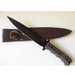 Tassie Tiger Knives Pig Sticker 8″ Black Blade Hunting Knife Non Slip Handle Leather Sheath - Knife