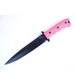 Tassie Tiger Knives Pig Sticker Pink Handle Diagonal View