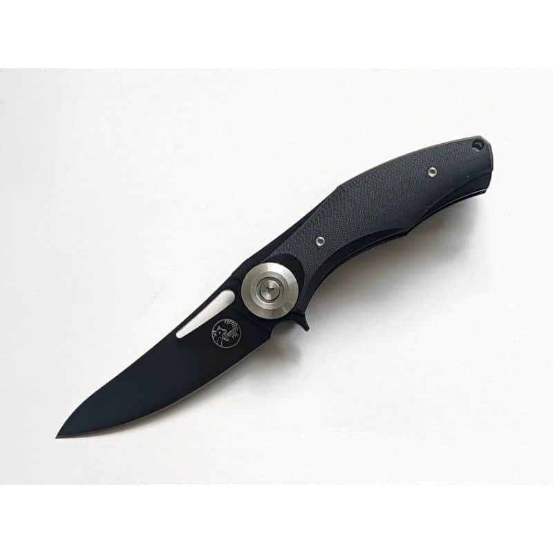 Tassie Tiger Knives Pocket knife Black G10 Handle, Black 90mm Blade