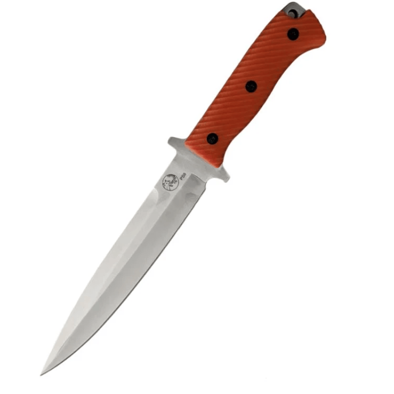 Tassie Tiger Knives Quality Pig Hunting Knife & Leather Sheath – Orange Handle