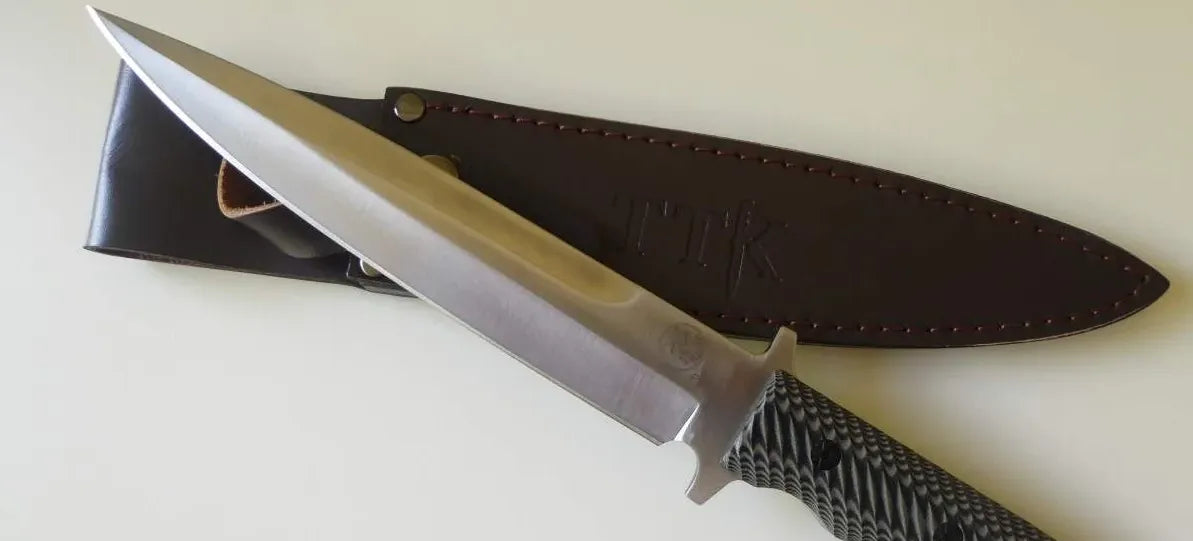 Tassie Tiger Knives Pig Sticker Hunting Knife & Leather Sheath Feature