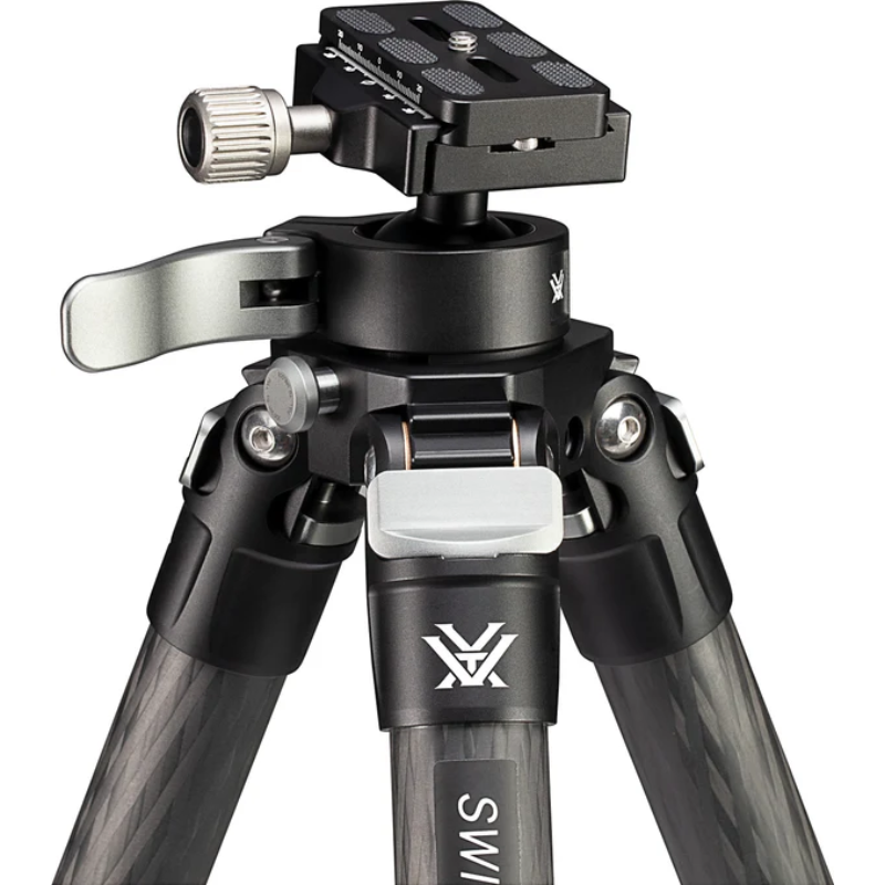 VORTEX SWITCHBACK™ CARBON CARBON FIBER TRIPOD + BALL HEAD Head Mount Closeup