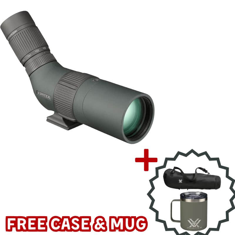 Vortex Razor® HD 13-39x56 Spotting Scope Angled with free case and insulated mug