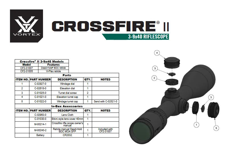 Vortex Crossfire II 3 9x40 Feature 1