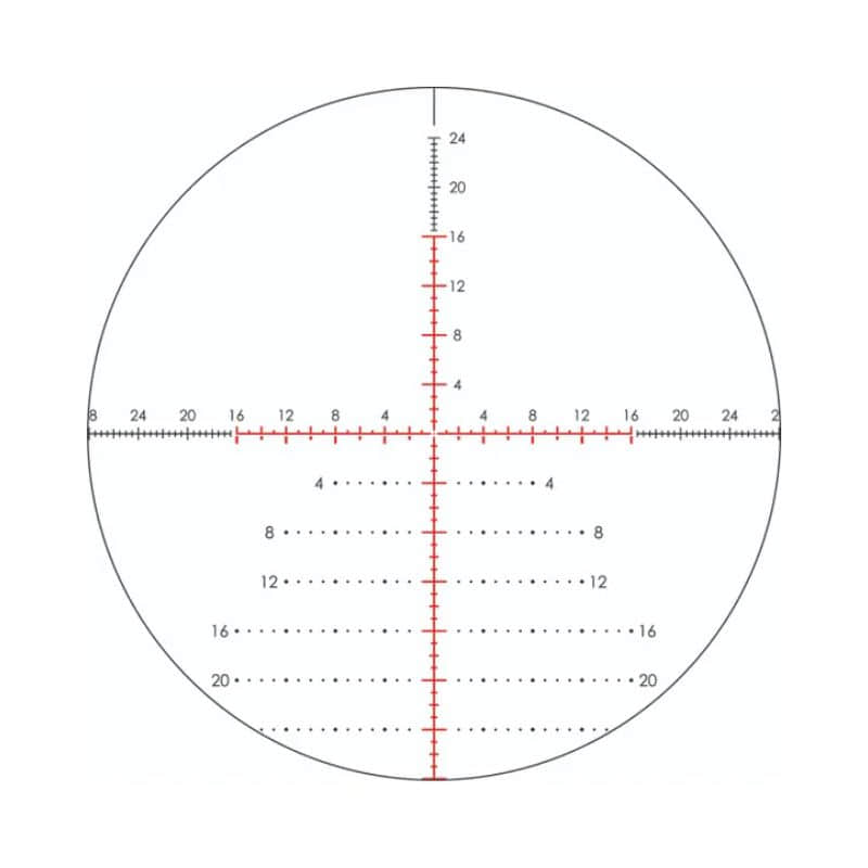 Vortex Razor HD LHT 4.5-22x50 FFP XLR-2 MOA reticle closeup
