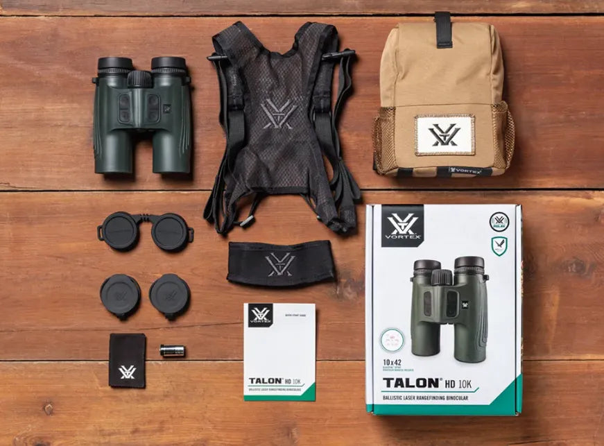 Vortex Talon HD 10K 10x42 Ballistic Laser Rang Content
