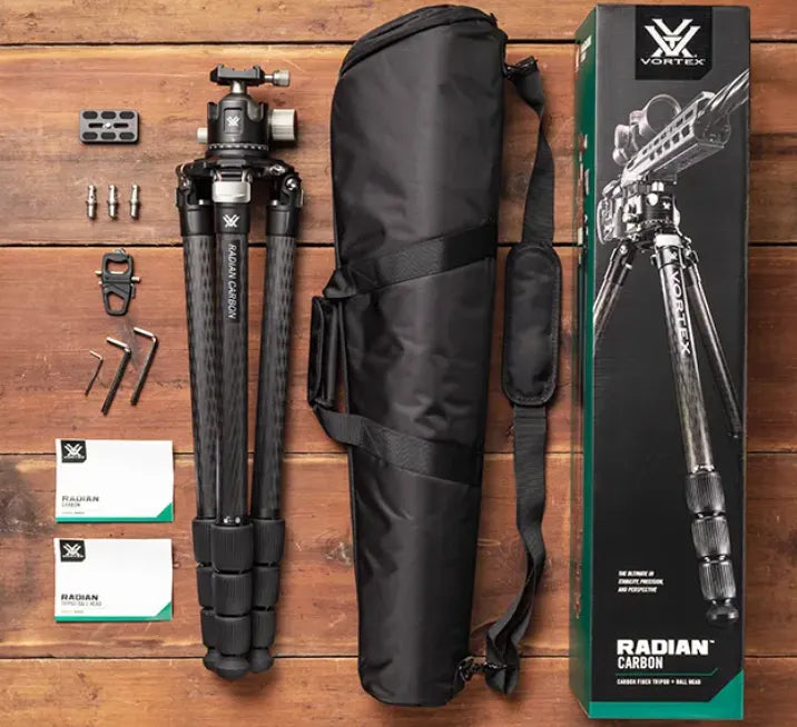Vortex Radian Carbon Fiber Tripod + Ball Head In The Box