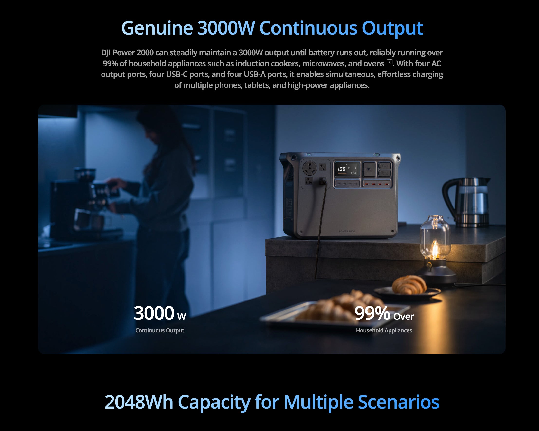 DJI Power 2000 Portable Power Station 3000W continuous output