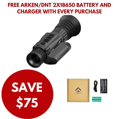 dnt hydra hs225 thermal scope with 2 x 18650 batteries and charger