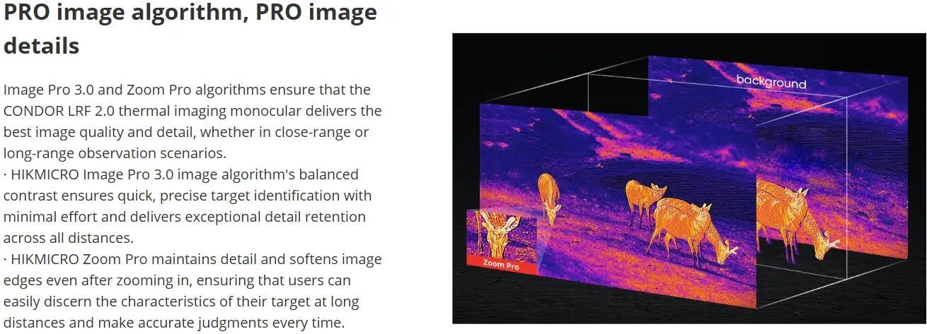 hikmicro condor cq50l 2.0 thermal monocular image and zoom pro image enhancement capabilities