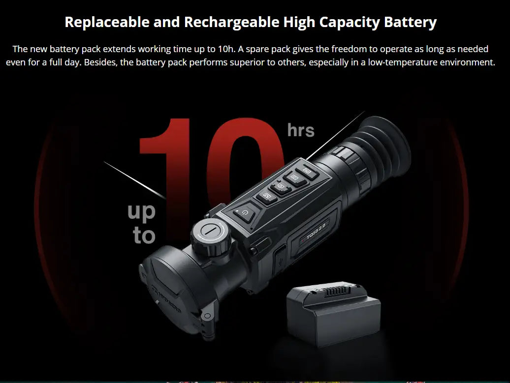 hikmicro thunder te25 2.0 10hr battery life