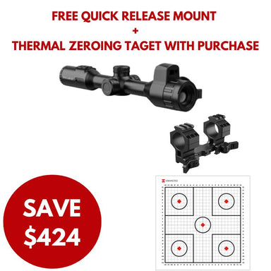 hikmicro stellar sh35l 3.0 lrf thermal rifle scope with free  quick release mount and thermal zeroing targets