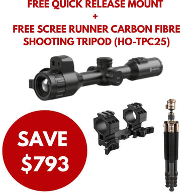 hikmicro stellar sq35l 3.0 thermal scope with free quick release mount and shooting tripod