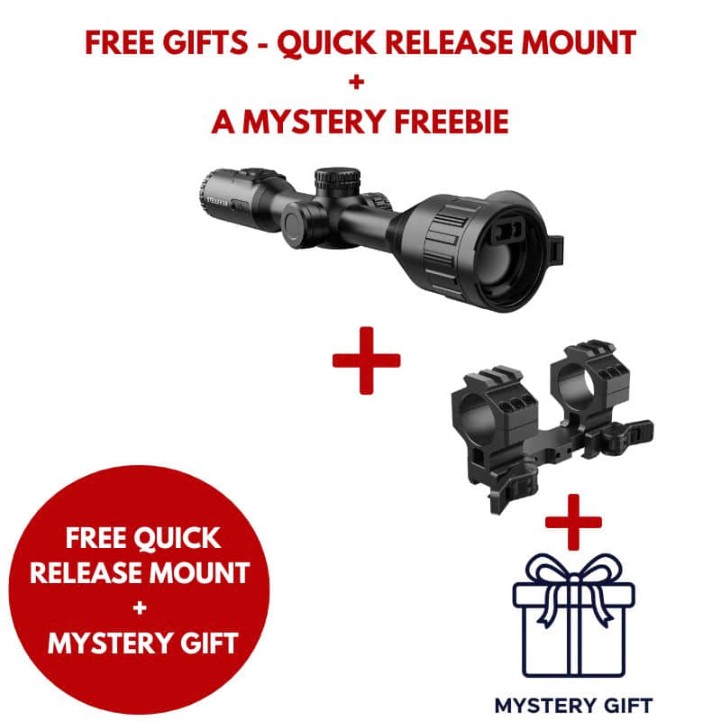 hikmicro stellar sq50l 3.0 lrf thermal rifle scope with quick release mount + mystery gift